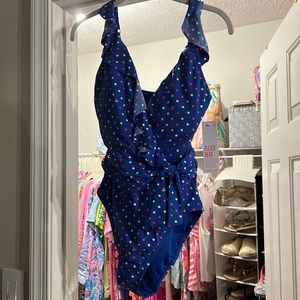 Lilly Pulitzer Borealis Blue Lilly Squared Size 8 Swimsuit